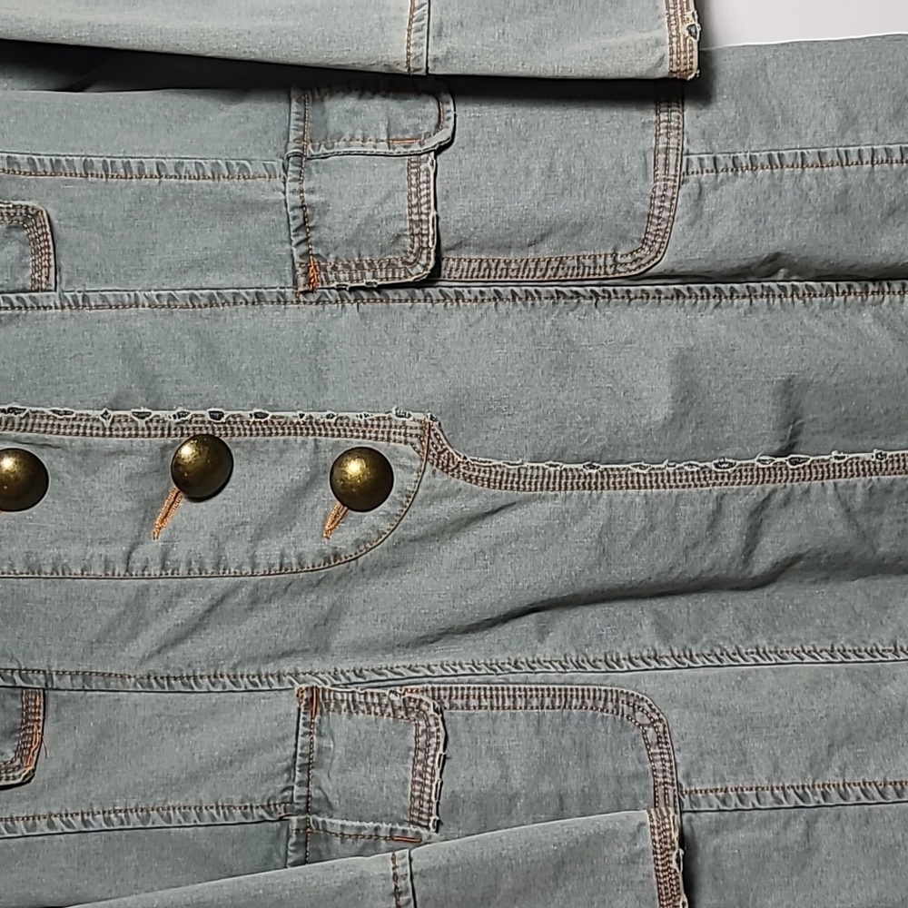 PAPARAZZI Vintage Mid Length 100% Cotton Distressed Jacket w/ Buttons Size Small - Picture 5 of 16